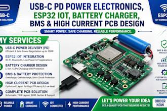 do usb c pd pcb design, esp32 iot, battery charger, bms and high current power