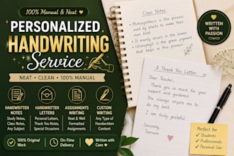 write anything with my neat and clean handwriting