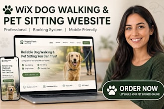 design wix dog walking website pet sitting booking service website wix website