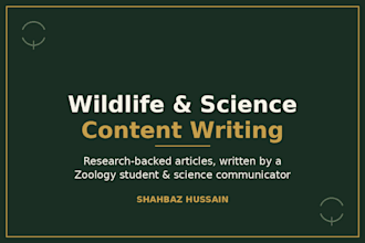 write engaging wildlife, nature, and science articles
