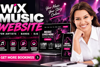 design wix musician band website music album events booking portfolio website