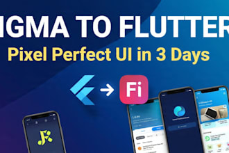 convert figma design to flutter UI in 3 days with clean code