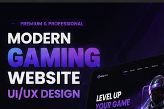 design a modern gaming website UI and landing page