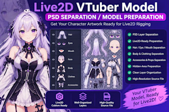 live2d vtuber model art psd separation live2d ready vtuber model preparation