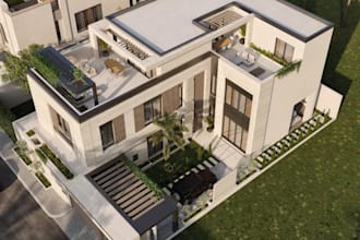 redesign building exterior, duplex house remodel, revit interior,rooftop terrace