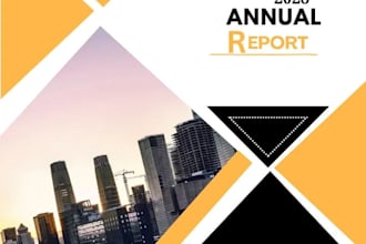 professional annual report, corporate brochure, and company profile