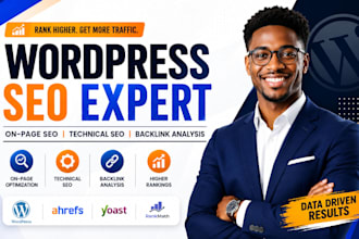 do wordpress SEO optimization with ahrefs audit and backlink analysis
