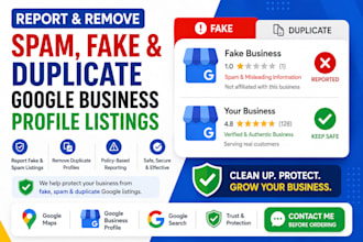 report and remove spam, fraud gmb, duplicate google business profile listings