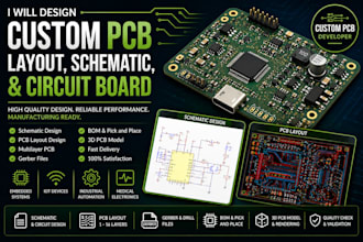 design custom pcb layout, schematic, and circuit board