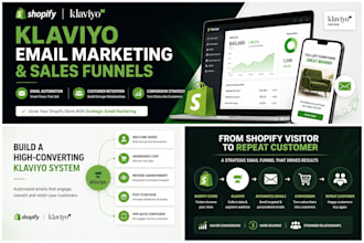 set up klaviyo email marketing and sales funnels for shopify