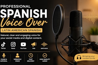 record a professional spanish voice over for your social media videos