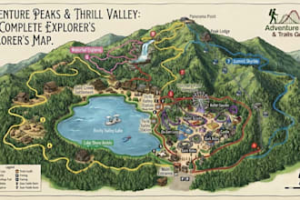 create custom hiking trail map, park map, adventure map and tourist map