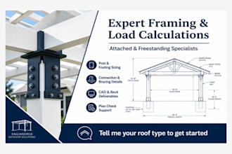 design covered patio plans with structural calculations and framing plan details