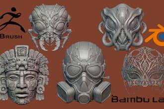 design 3d cosplay masks, 3d helmets, cosplay armor and props for 3d printing