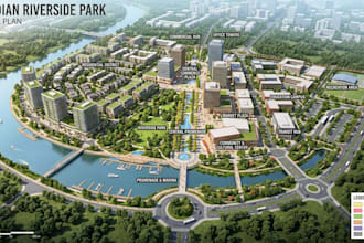 create master plan design and 2d 3d site map and subdivision for real estate