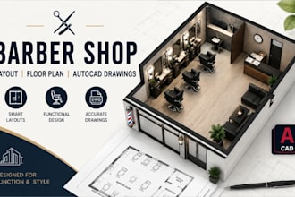 design hair salon layout, floor plan commercial cad drawings
