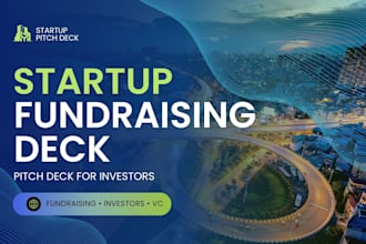 design startup pitch deck for fundraising, investors and venture capital