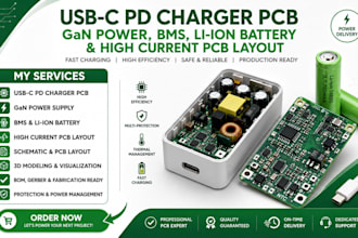 usb c pd charger pcb, gan power, bms, li ion battery, high current pcb layout