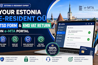 file your estonia e resident form kmd oÜ tsd  vat taxreturn on e mta portal