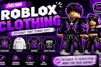 design custom roblox clothing, shirts, pants and outfits