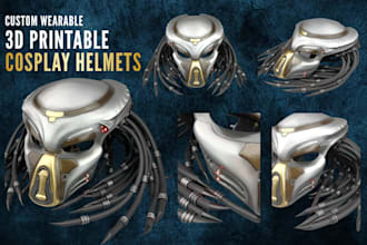 design custom wearable 3d printable cosplay helmets and cosplay amor