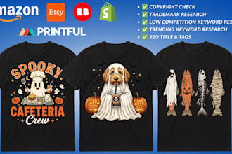 design trendy halloween t shirt design and custom for pod