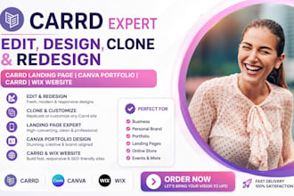 edit design clone redesign carrd landing page canva portfolio carrd wix website