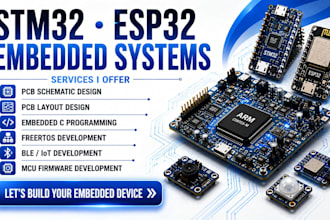 design stm32 esp32 arm mcu embedded firmware pcb schematic and layout