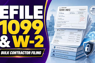 prepare and efile 1099 nec, form 1099, and w2 payroll tax