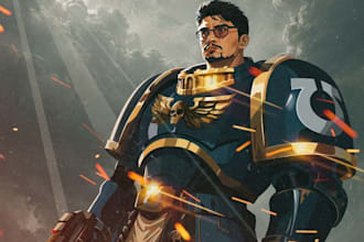 draw your warhammer 40k character in grimdark style