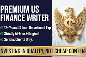 write SEO finance article, finance blog post, and loan content