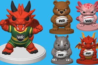 design multicolor 3d printable model, 3d figurine character toys stl or 3mf file