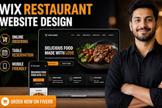 design wix restaurant website wix online ordering reservation booking website