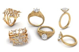 create modern 3d cad jewelry for 3d printing and 360 render