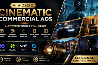 do ai video, ai cinematic commercial ads using open art, higgsfield, veo3, kling