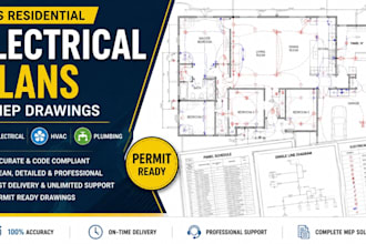 create US residential electrical plans and mep drawings