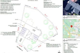 design solar permit plans, pv layouts, site plans,  sld, and permit drawing