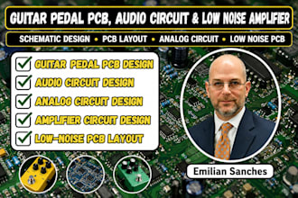 design guitar pedal pcb, audio circuit and low noise amplifier