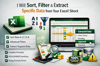 sort, filter, and extract specific data from your excel sheet