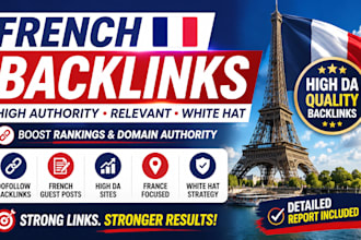 french SEO backlinks dofollow guest posts authority link building  high da links