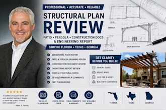 review structural plans construction document, engineering report in fl tx ga ca