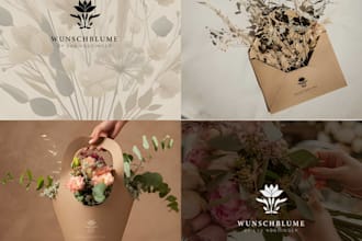 design floral logo and wedding brand identity