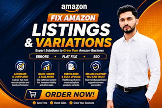 create amazon product listings, amazon variation and fix amazon listing error