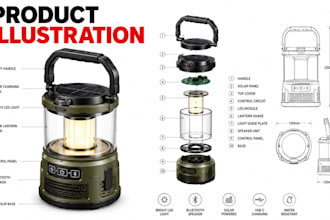 do product illustration with vector illustration and detailed product line art