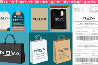 design garment packaging, labels, stickers and hang tags