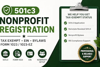 do 501c3 nonprofit registration, reinstate revoked 501c3, tax exempt form 1023