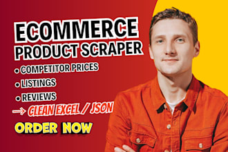 scrape ecommerce product listings and competitor prices into excel or json