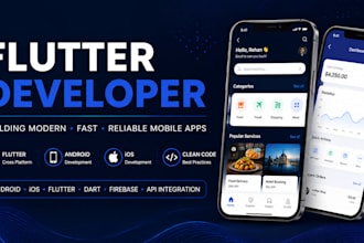 develop a flutter mobile app for android and ios