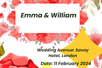 design an elegant wedding invitation card