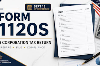 prepare and file form 1120s s corp tax return before sept 15